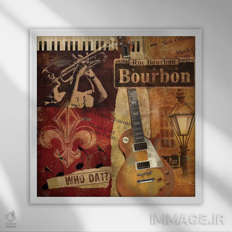 تابلو دکوراتیو خیابان بوربون اثر کنراد ناتسن - نمای قابدار سفید