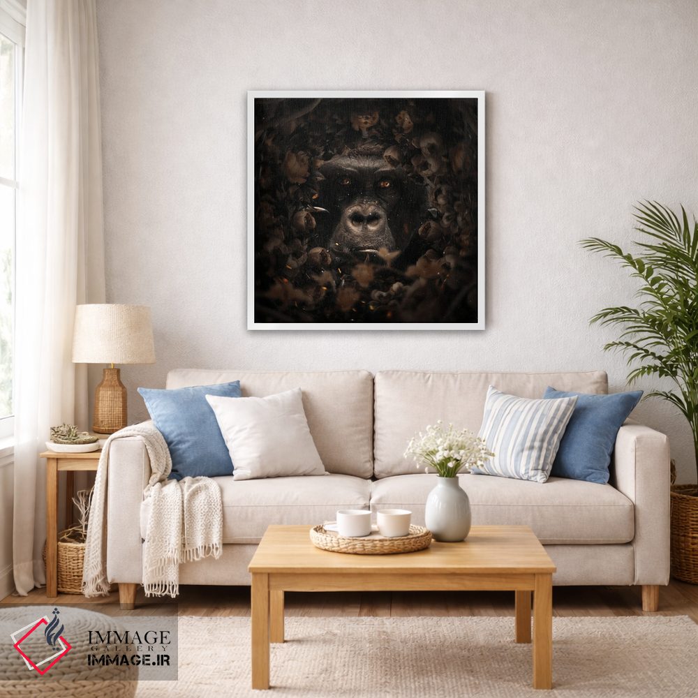 تابلو دکوراتیو گوریل گل دار اثر میلوش کارانوویچ - D6W