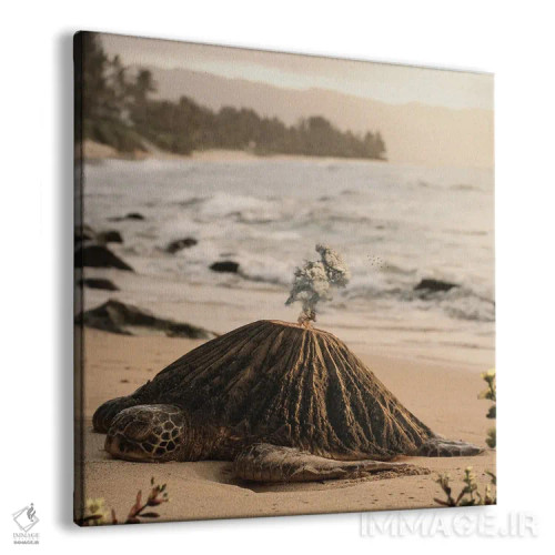 تابلو دکوراتیو آتش فشان لاک پشتی اثر میلوش کارانوویچ - نمای پرسپکتیو محصول