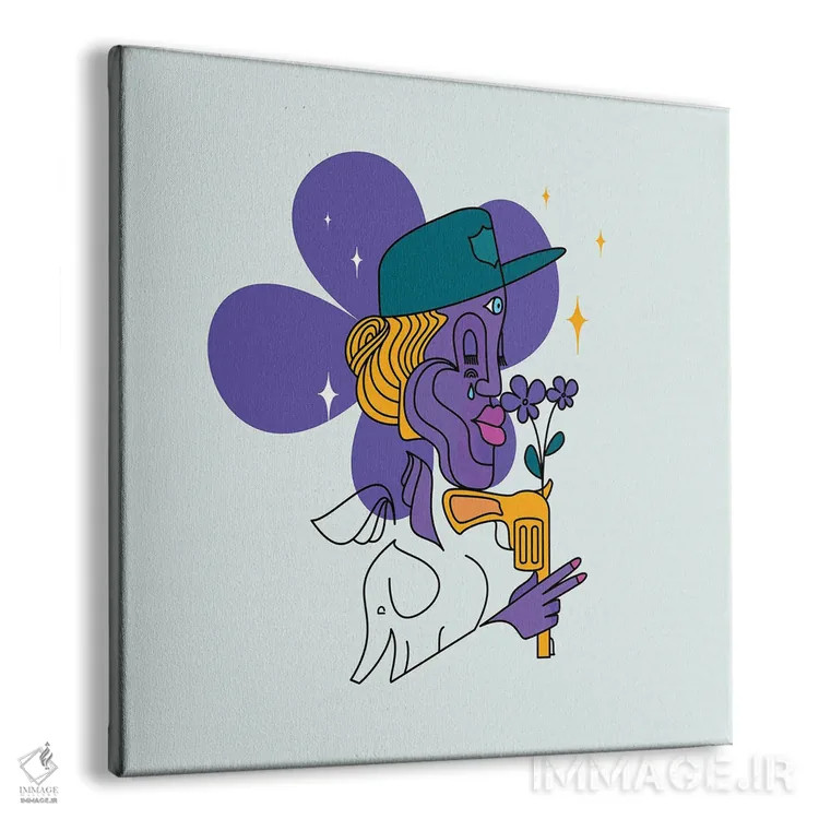 تابلو دکوراتیو بنفشه ها بالاتر از خشونت اثر کولورمور - نمای پرسپکتیو محصول