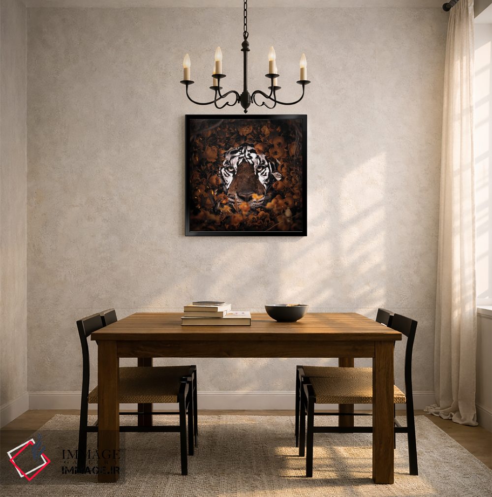 تابلو دکوراتیو ببر گل دار اثر میلوش کارانوویچ - D5B