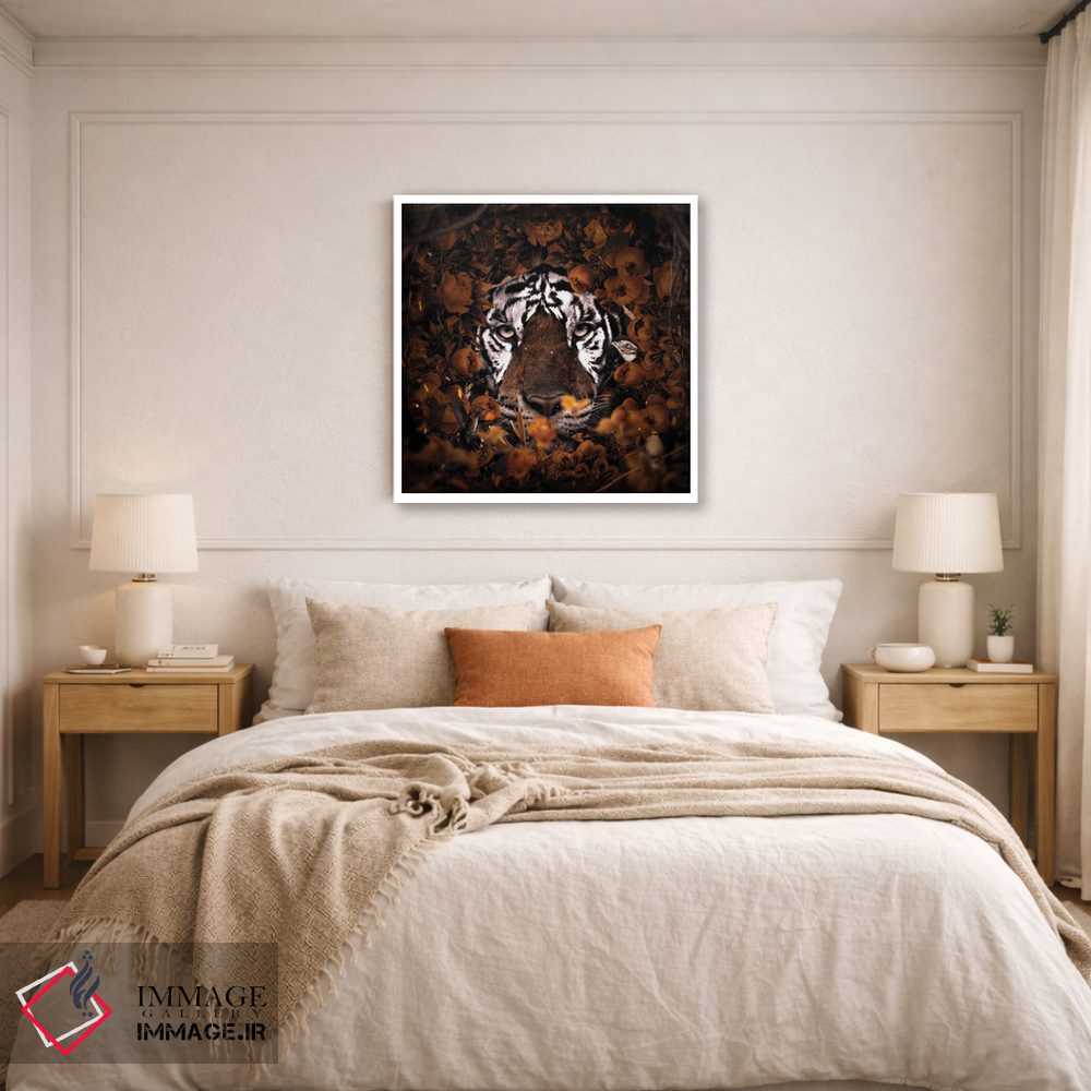 تابلو دکوراتیو ببر گل دار اثر میلوش کارانوویچ - D4W