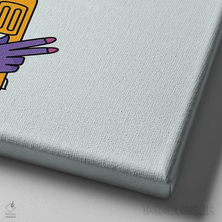 تابلو دکوراتیو بنفشه ها بالاتر از خشونت اثر کولورمور - نمای نزدیک بافت بوم