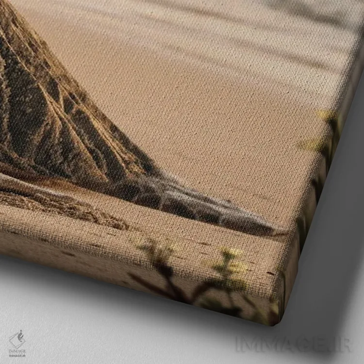 تابلو دکوراتیو آتش فشان لاک پشتی اثر میلوش کارانوویچ - نمای نزدیک بافت بوم