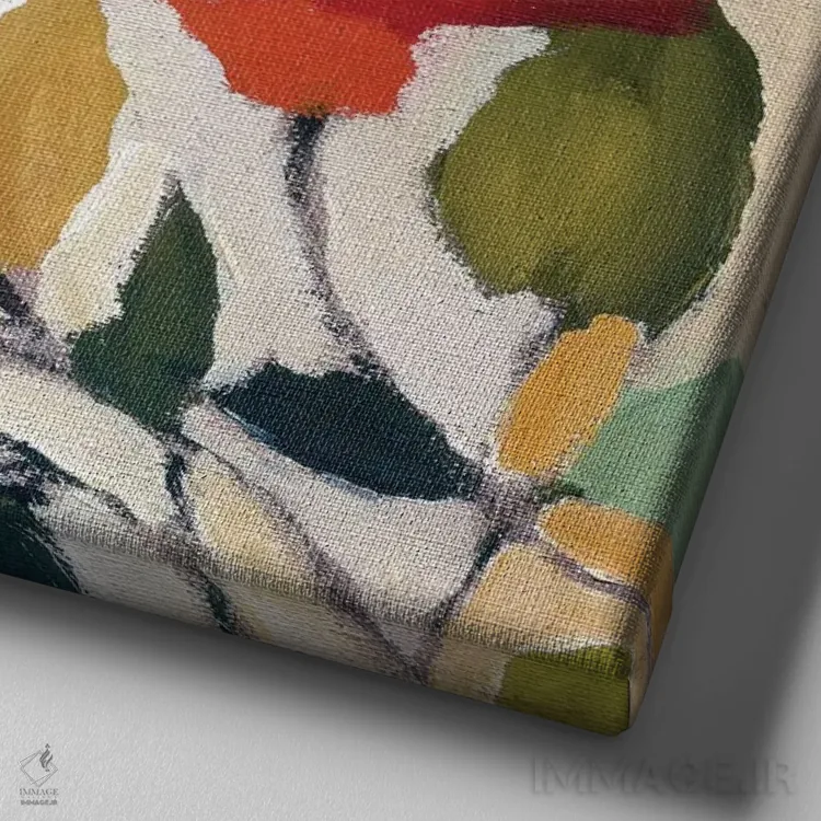 تابلو دکوراتیو بگونیاها اثر کیم پارکر - نمای نزدیک بافت بوم