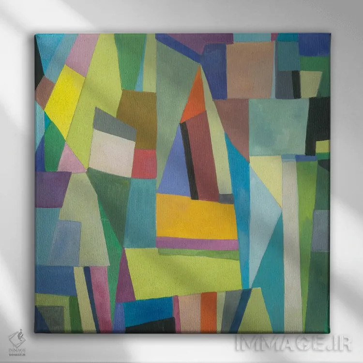 تابلو انتزاعی هامبورگ اثر کیم پارکر - نمای روبهرو روی دیوار