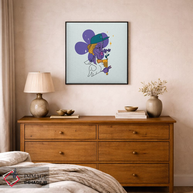 تابلو دکوراتیو بنفشه ها بالاتر از خشونت اثر کولورمور - D1B