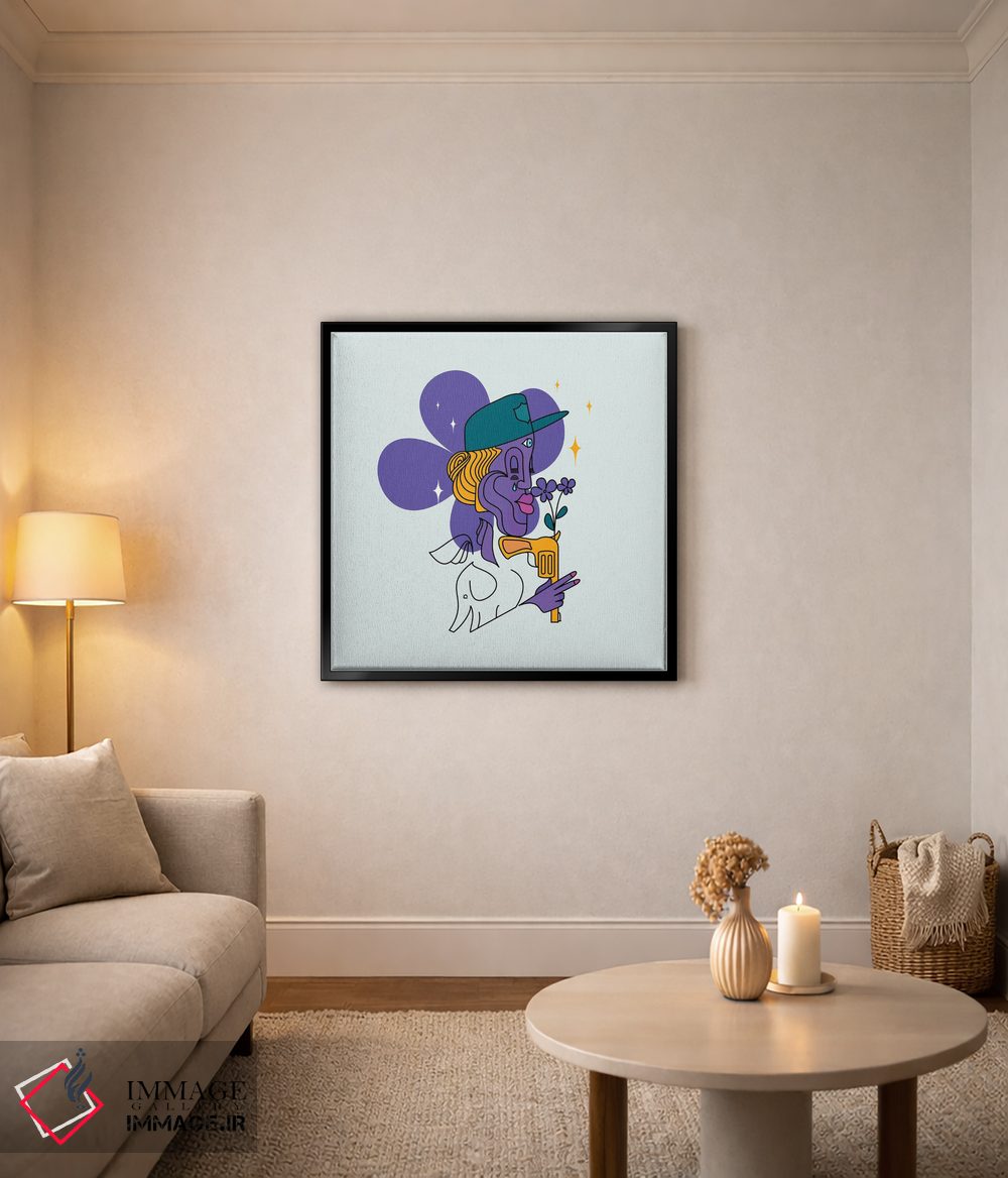 تابلو دکوراتیو بنفشه ها بالاتر از خشونت اثر کولورمور - D4B