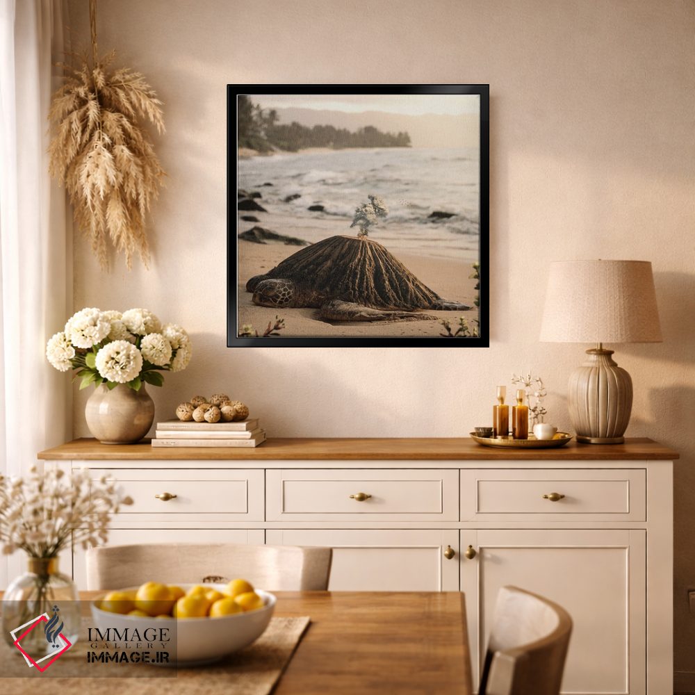 تابلو دکوراتیو آتش فشان لاک پشتی اثر میلوش کارانوویچ - D1B