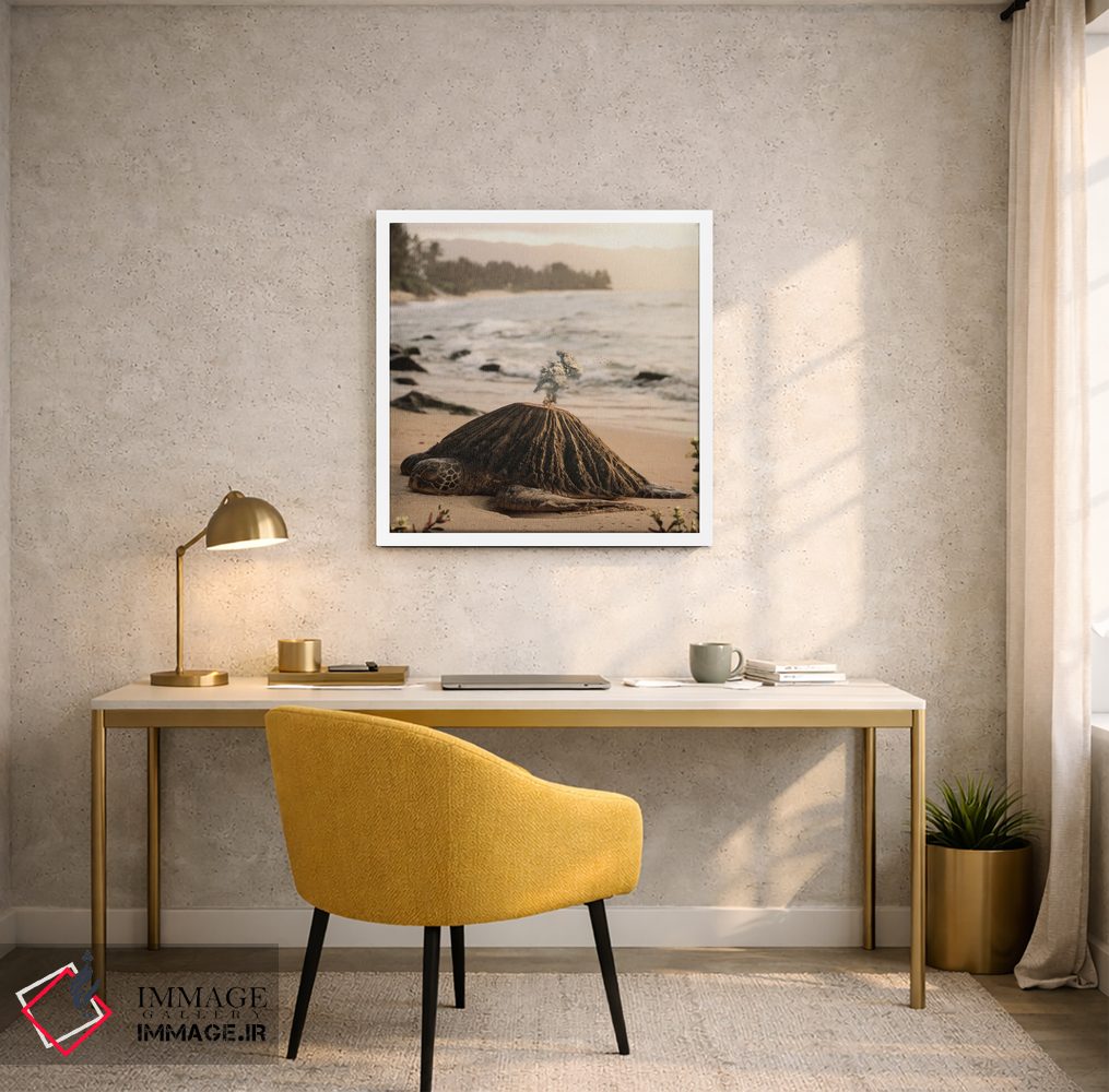 تابلو دکوراتیو آتش فشان لاک پشتی اثر میلوش کارانوویچ - D5W