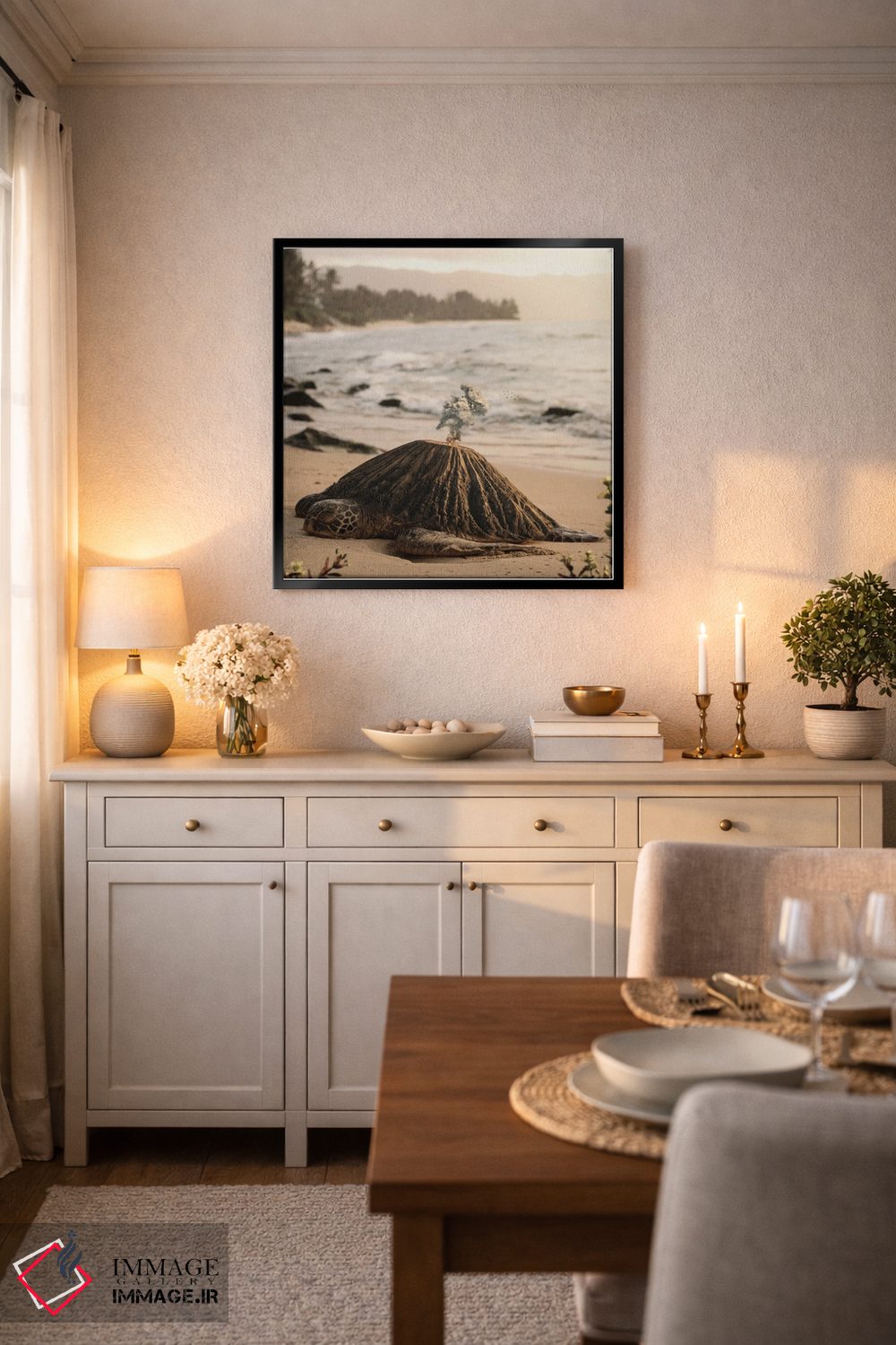 تابلو دکوراتیو آتش فشان لاک پشتی اثر میلوش کارانوویچ - D6B