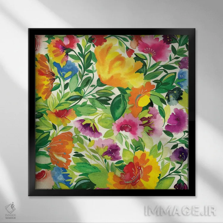 تابلو دکوراتیو دسته گل تیرماه ۲ اثر کیم پارکر - نمای قابدار مشکی