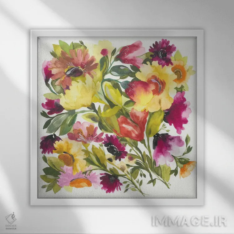 تابلو دکوراتیو باغ عشق اثر کیم پارکر - نمای قابدار سفید