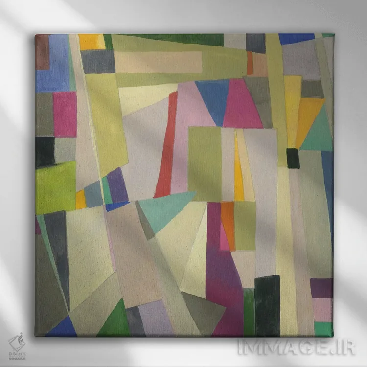 تابلو انتزاعی لندن اثر کیم پارکر - نمای روبهرو روی دیوار