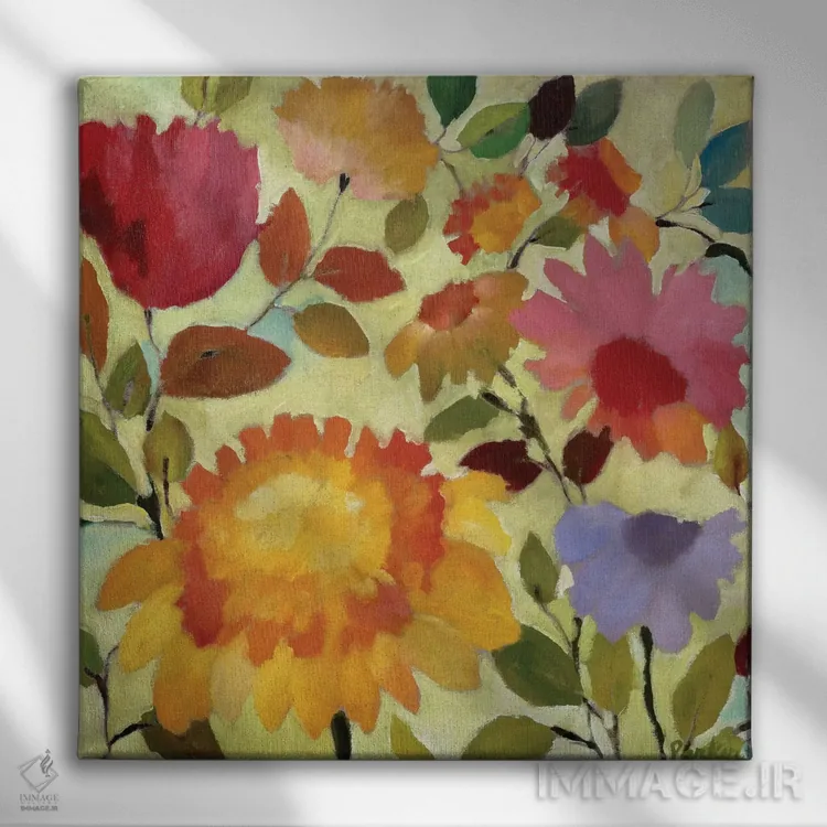 تابلو دکوراتیو کوکب نارنجی اثر کیم پارکر - نمای روبهرو روی دیوار