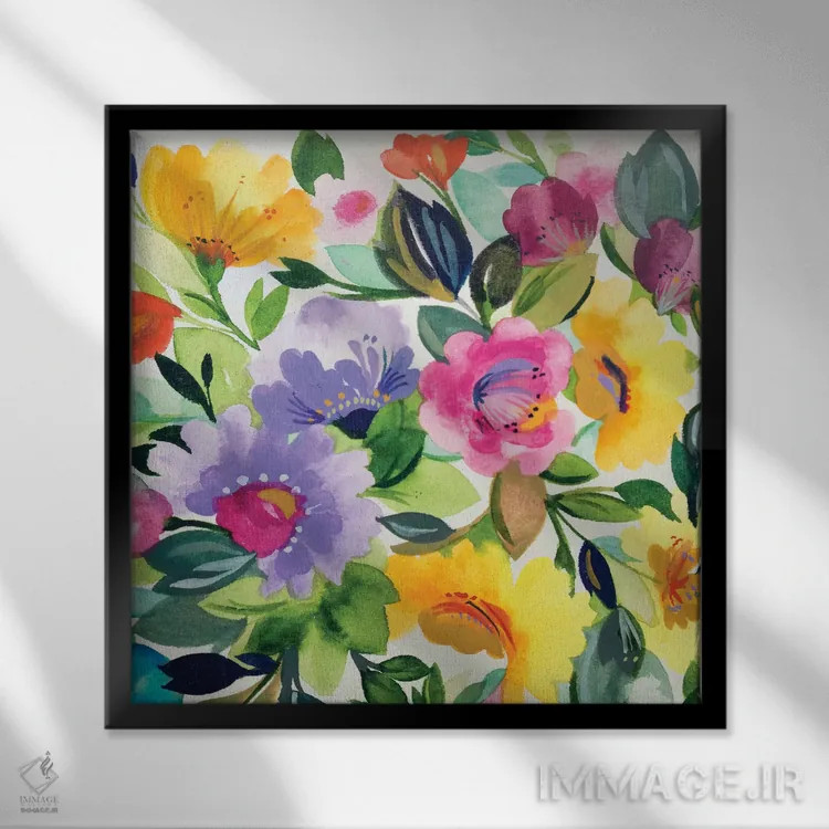 تابلو دکوراتیو زینیاهای اسطوخودوسی ۲ اثر کیم پارکر - نمای قابدار مشکی