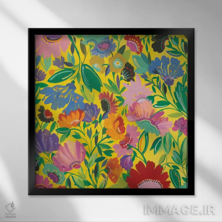 تابلو دکوراتیو باغ مکزیکی ۲ اثر کیم پارکر - نمای قابدار مشکی