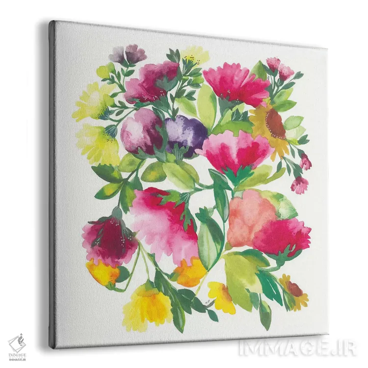 تابلو دکوراتیو گل صدتومانی اثر کیم پارکر - نمای پرسپکتیو محصول