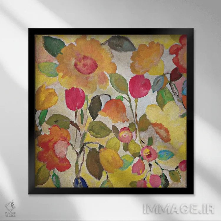 تابلو دکوراتیو باغ اقیانوسی اثر کیم پارکر - نمای قابدار مشکی