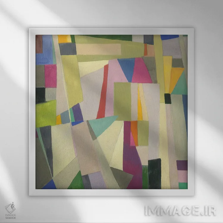 تابلو انتزاعی لندن اثر کیم پارکر - نمای قابدار سفید