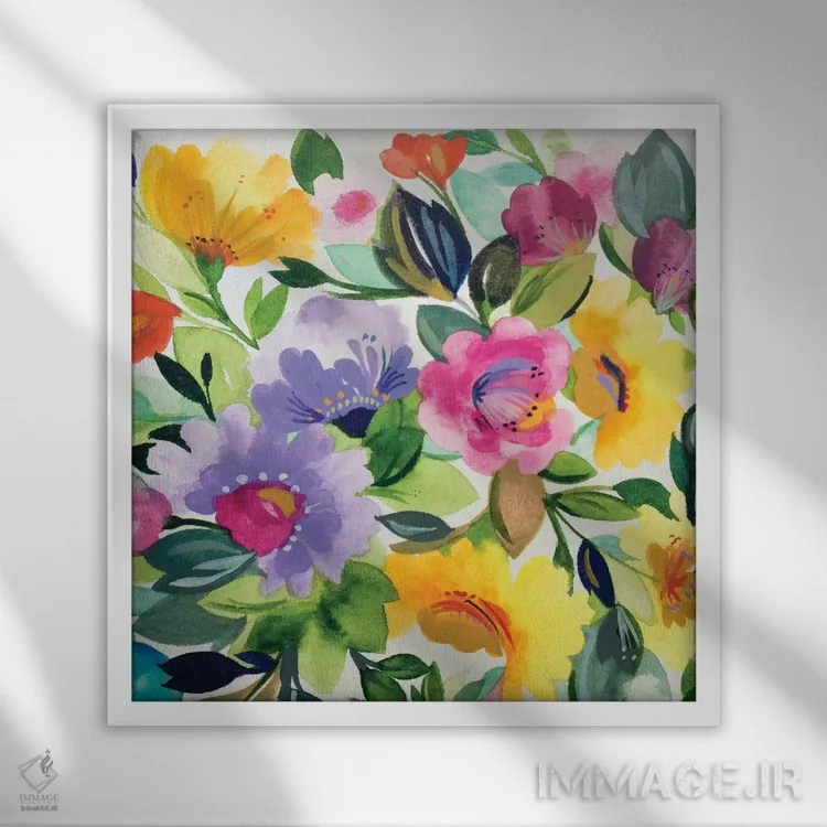 تابلو دکوراتیو زینیاهای اسطوخودوسی ۲ اثر کیم پارکر - نمای قابدار سفید