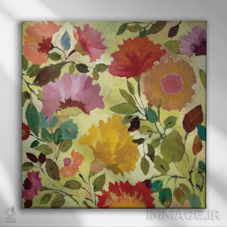 تابلو دکوراتیو گل شاه پسند اثر کیم پارکر - نمای روبهرو روی دیوار