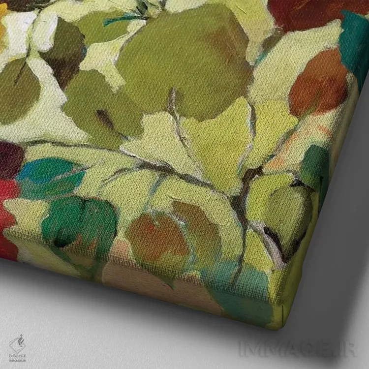 تابلو دکوراتیو گل شاه پسند اثر کیم پارکر - نمای نزدیک بافت بوم