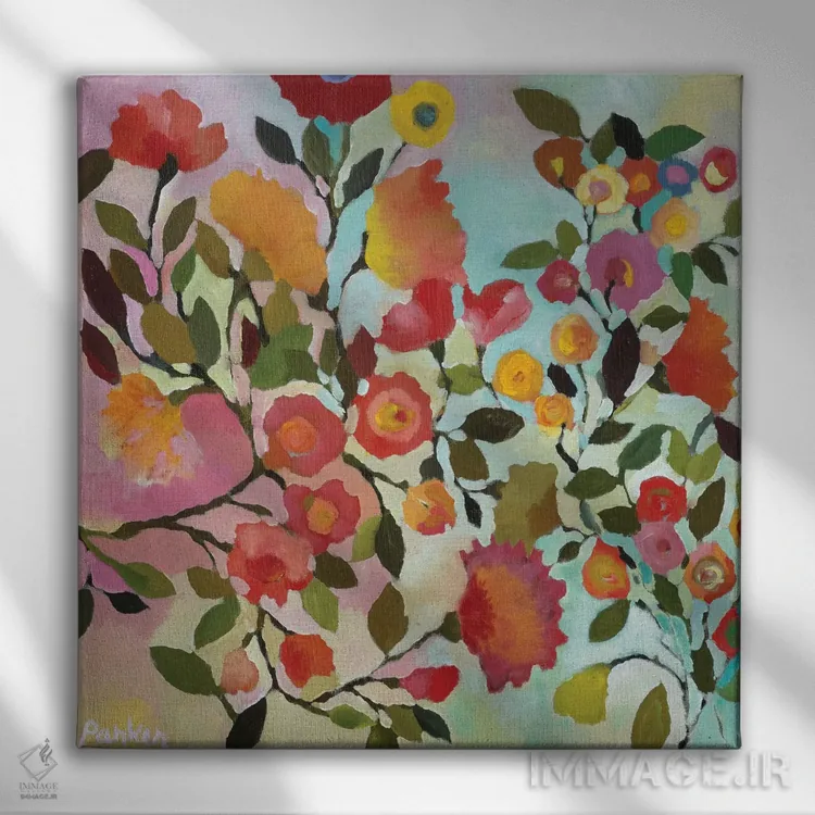 تابلو دکوراتیو طاق گل رز اثر کیم پارکر - نمای روبهرو روی دیوار