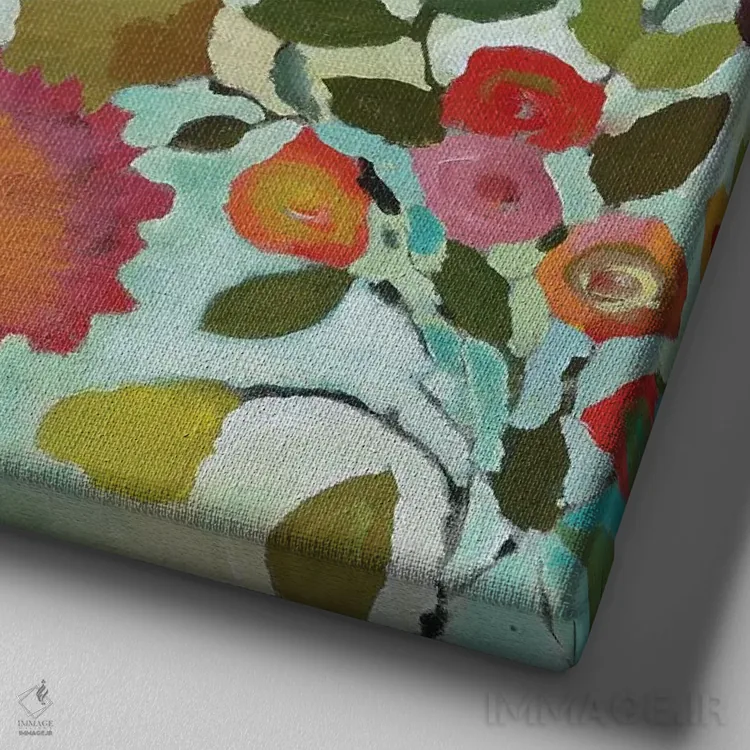 تابلو دکوراتیو طاق گل رز اثر کیم پارکر - نمای نزدیک بافت بوم