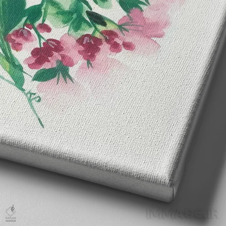 تابلو دکوراتیو زنبق پرویی اثر کیم پارکر - نمای نزدیک بافت بوم