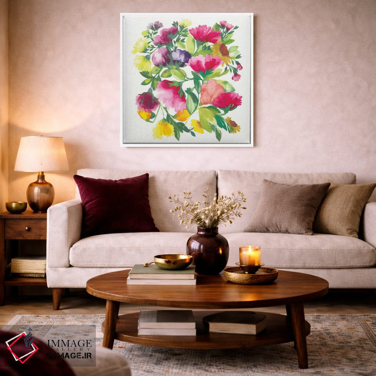 تابلو دکوراتیو گل صدتومانی اثر کیم پارکر - D2W