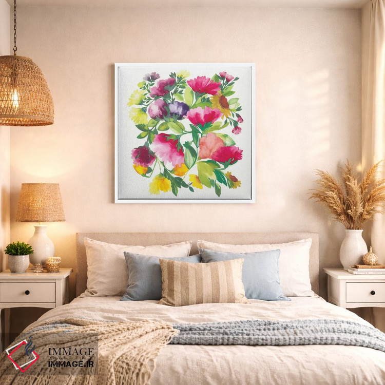 تابلو دکوراتیو گل صدتومانی اثر کیم پارکر - D1W