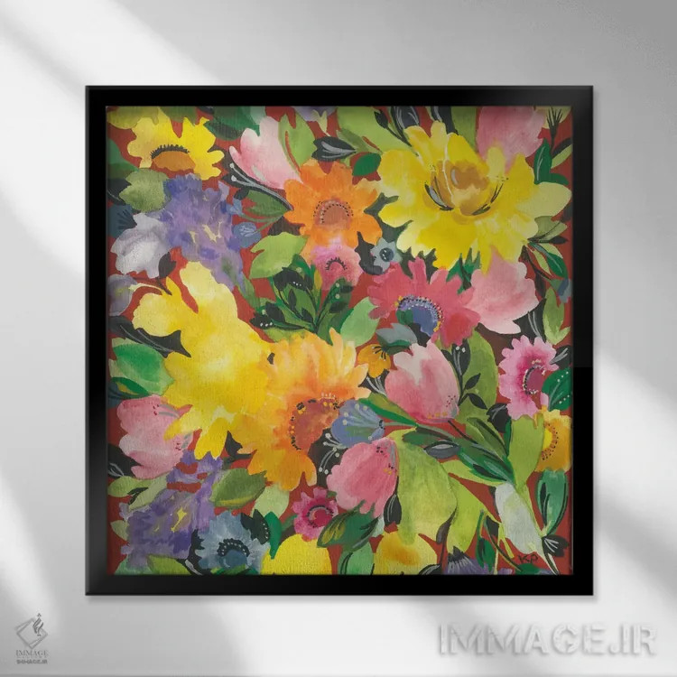 تابلو دکوراتیو باغ روسی اثر کیم پارکر - نمای قابدار مشکی