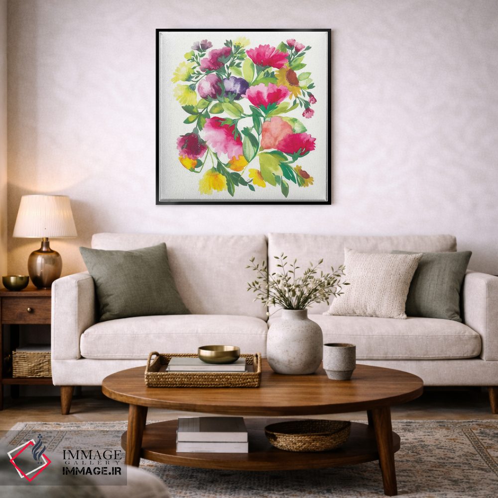 تابلو دکوراتیو گل صدتومانی اثر کیم پارکر - D3B