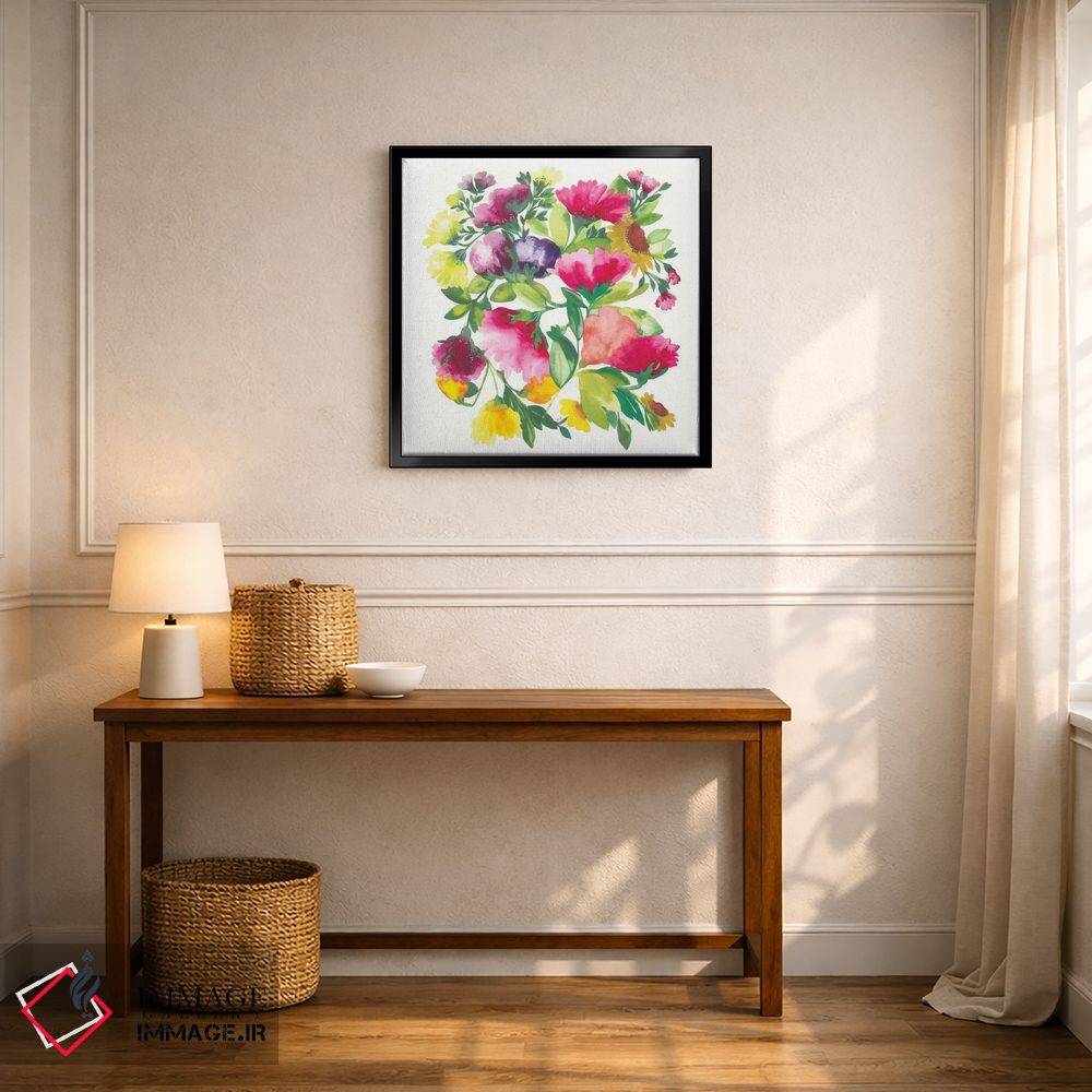 تابلو دکوراتیو گل صدتومانی اثر کیم پارکر - D5B