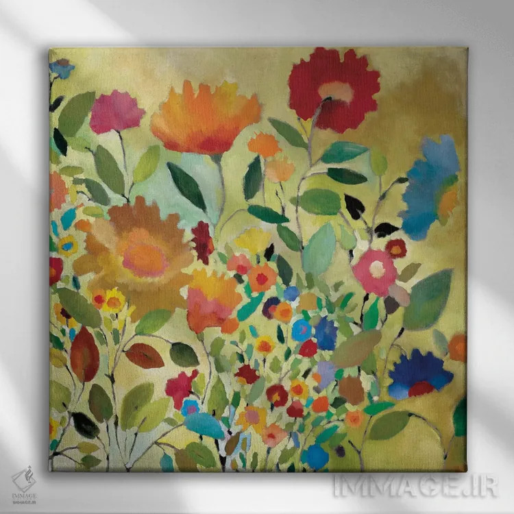 تابلو دکوراتیو چمنزار تابستانی اثر کیم پارکر - نمای روبهرو روی دیوار