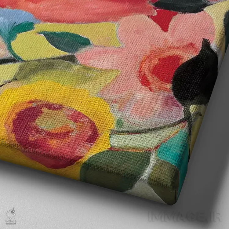 تابلو دکوراتیو باغ سرسبز اثر کیم پارکر - نمای نزدیک بافت بوم