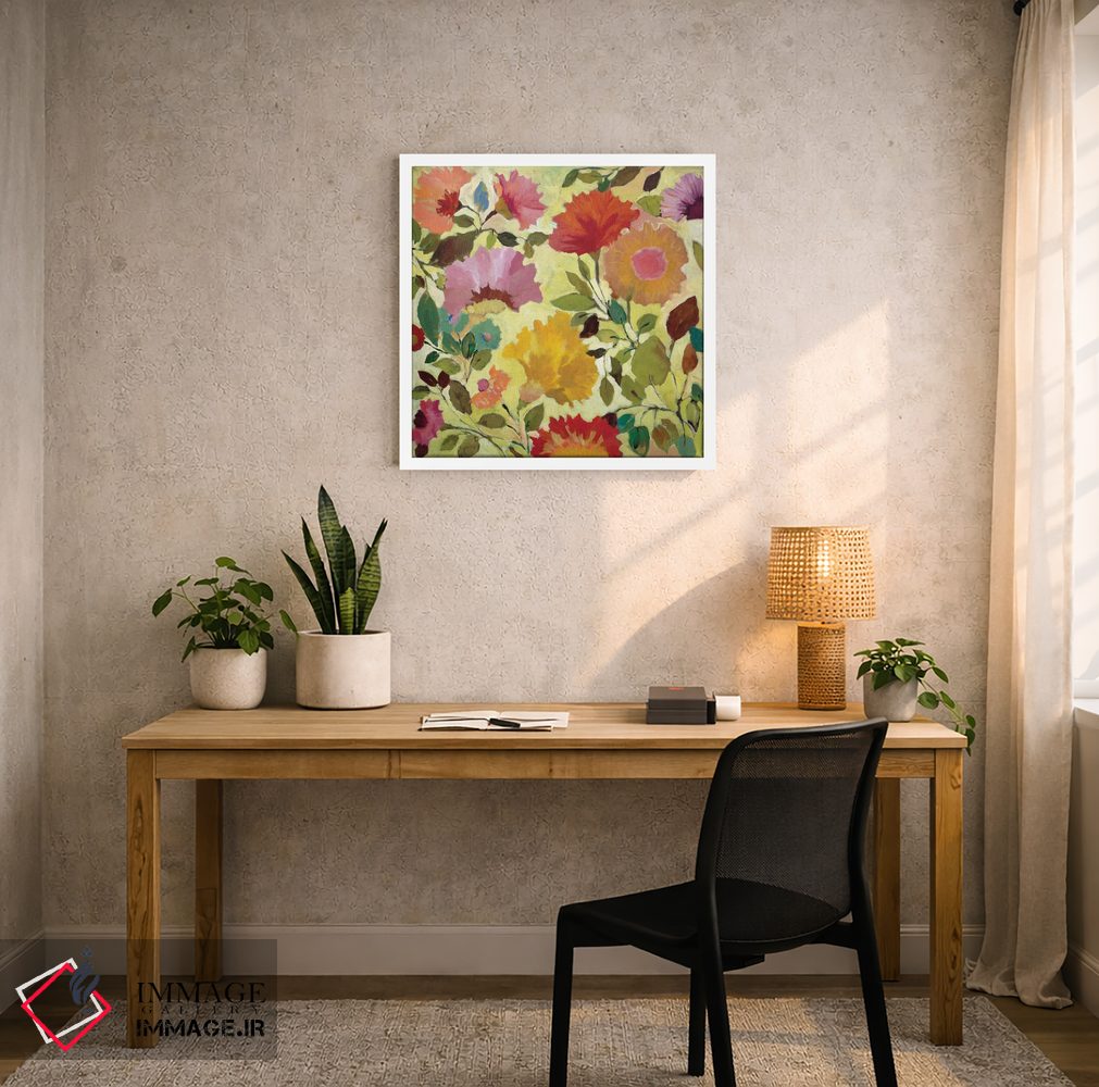 تابلو دکوراتیو گل شاه پسند اثر کیم پارکر - D5W