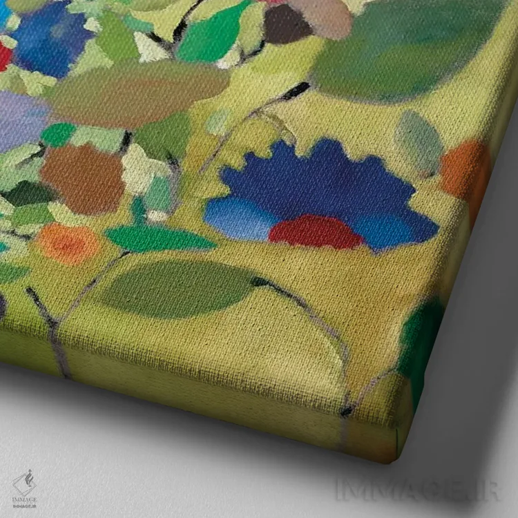 تابلو دکوراتیو چمنزار تابستانی اثر کیم پارکر - نمای نزدیک بافت بوم