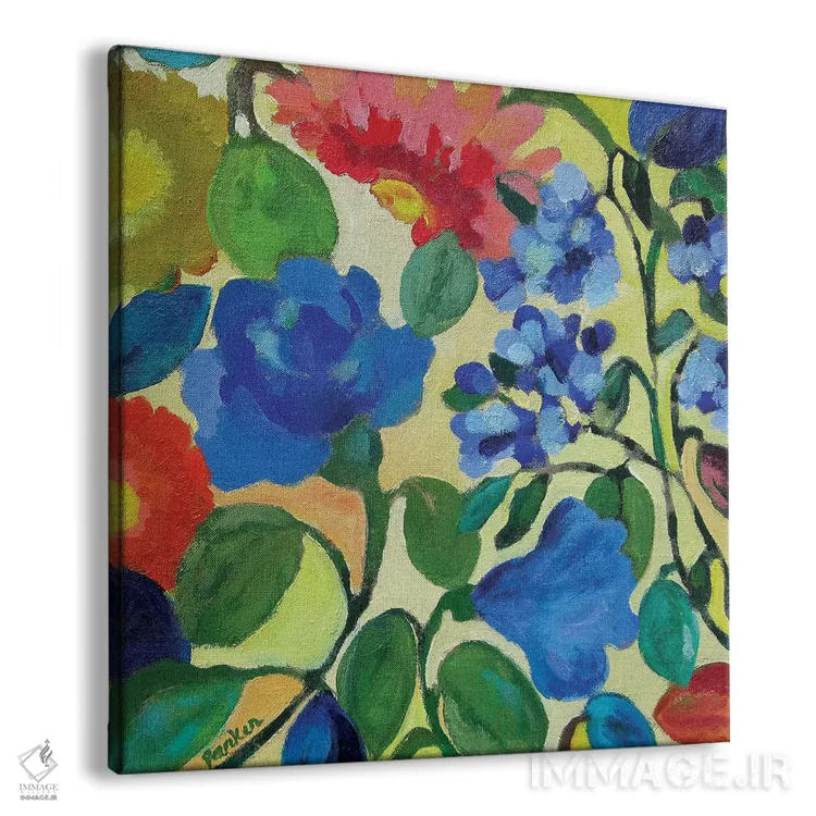 تابلو دکوراتیو هورتانسیاها اثر کیم پارکر - نمای پرسپکتیو محصول