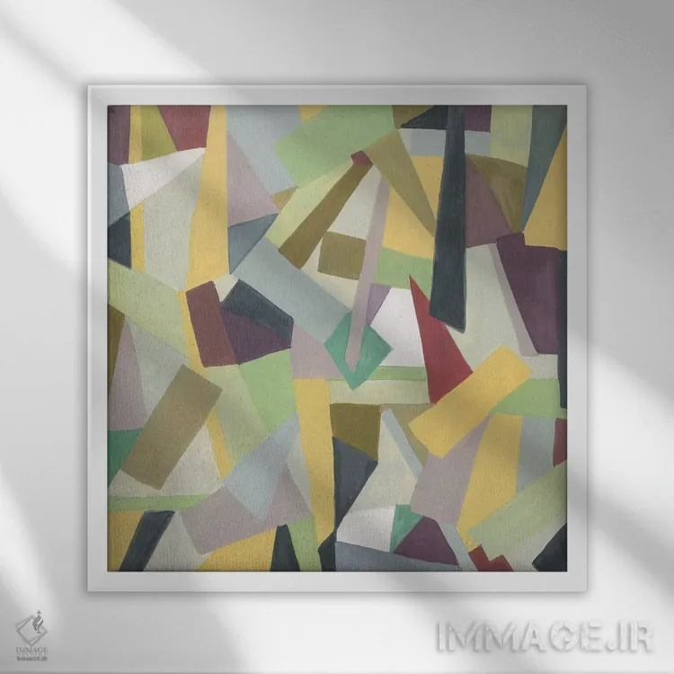 تابلو انتزاعی سانفرانسیسکو اثر کیم پارکر - نمای قابدار سفید