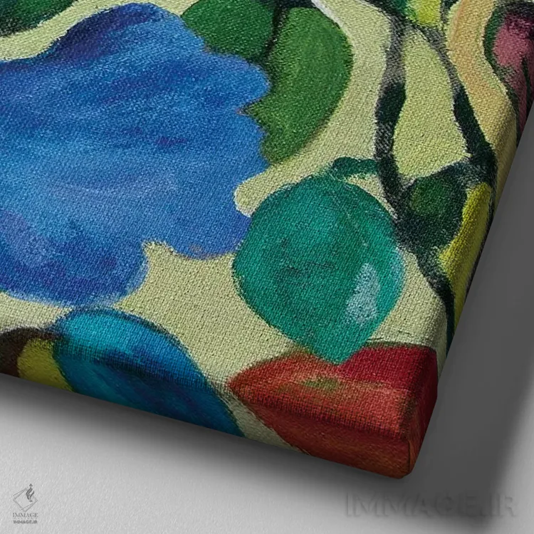 تابلو دکوراتیو هورتانسیاها اثر کیم پارکر - نمای نزدیک بافت بوم