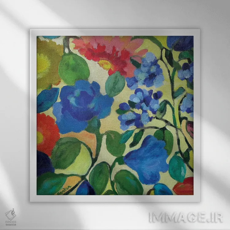 تابلو دکوراتیو هورتانسیاها اثر کیم پارکر - نمای قابدار سفید