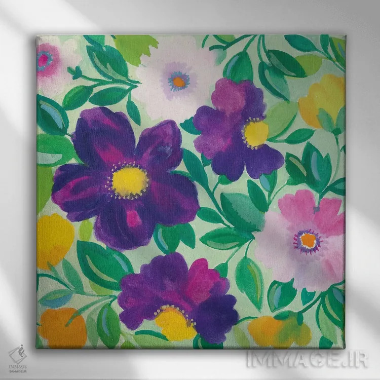 تابلو دکوراتیو پیچک صبحگاهی ۲ اثر کیم پارکر - نمای روبهرو روی دیوار