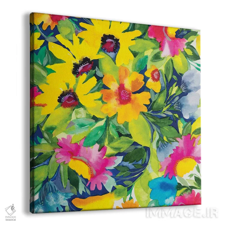تابلو دکوراتیو جزئیات دسته گل تابستانی اثر کیم پارکر - نمای پرسپکتیو محصول
