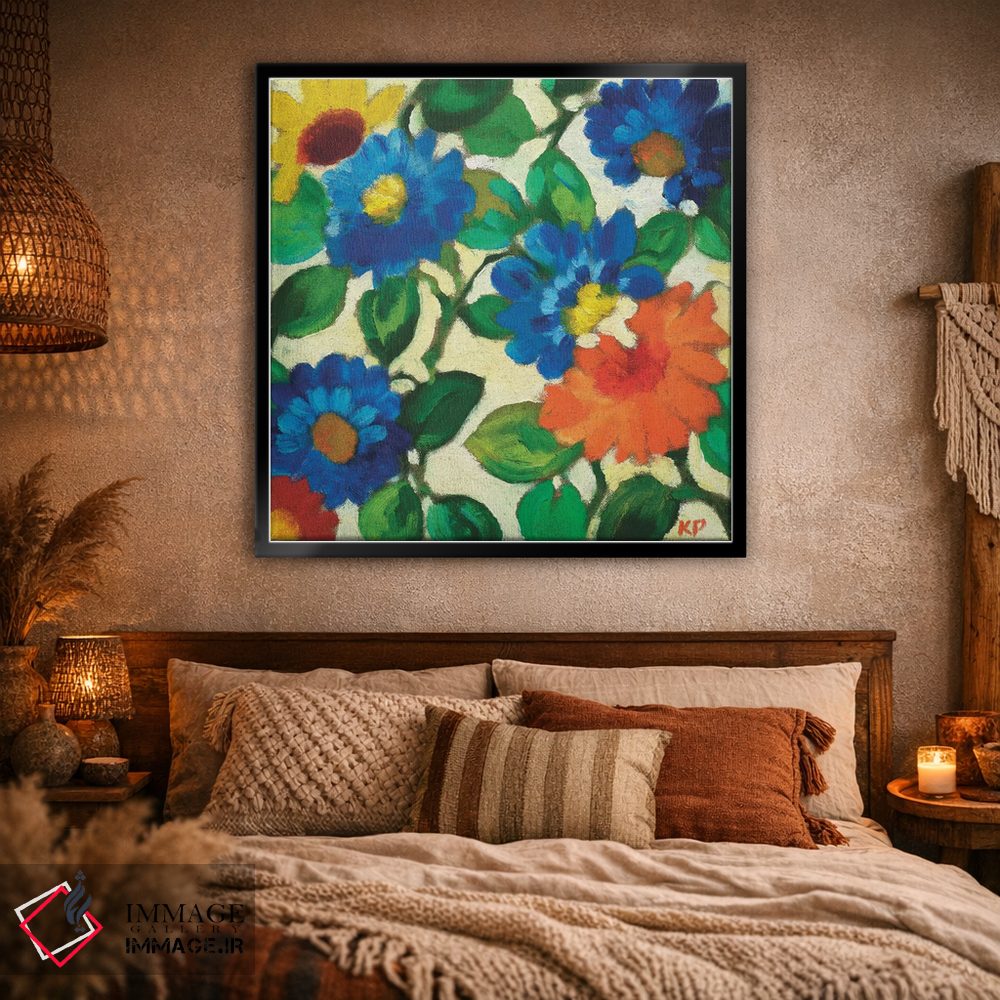 تابلو دکوراتیو زینیاهای آبی اثر کیم پارکر - D2B