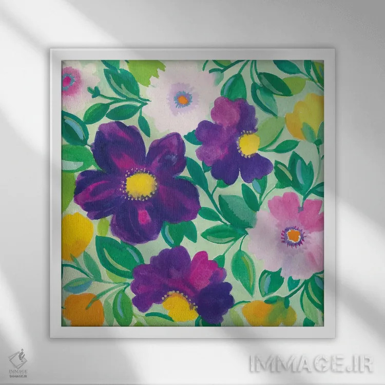 تابلو دکوراتیو پیچک صبحگاهی ۲ اثر کیم پارکر - نمای قابدار سفید