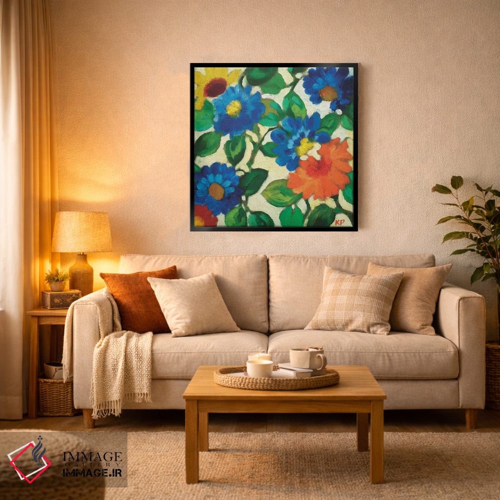 تابلو دکوراتیو زینیاهای آبی اثر کیم پارکر - D5B