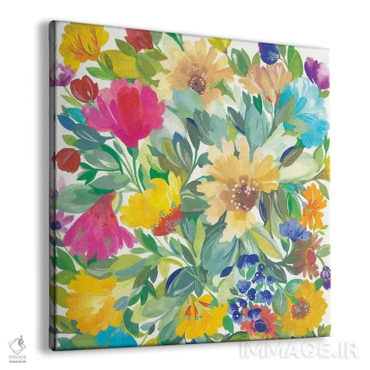تابلو دکوراتیو جزئیات دسته گل چمنزار اثر کیم پارکر - نمای پرسپکتیو محصول