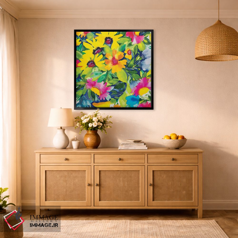 تابلو دکوراتیو جزئیات دسته گل تابستانی اثر کیم پارکر - D2B